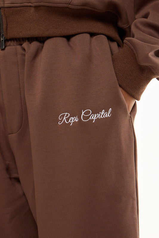 Wide Leg Sweatpant - Mocha Brown