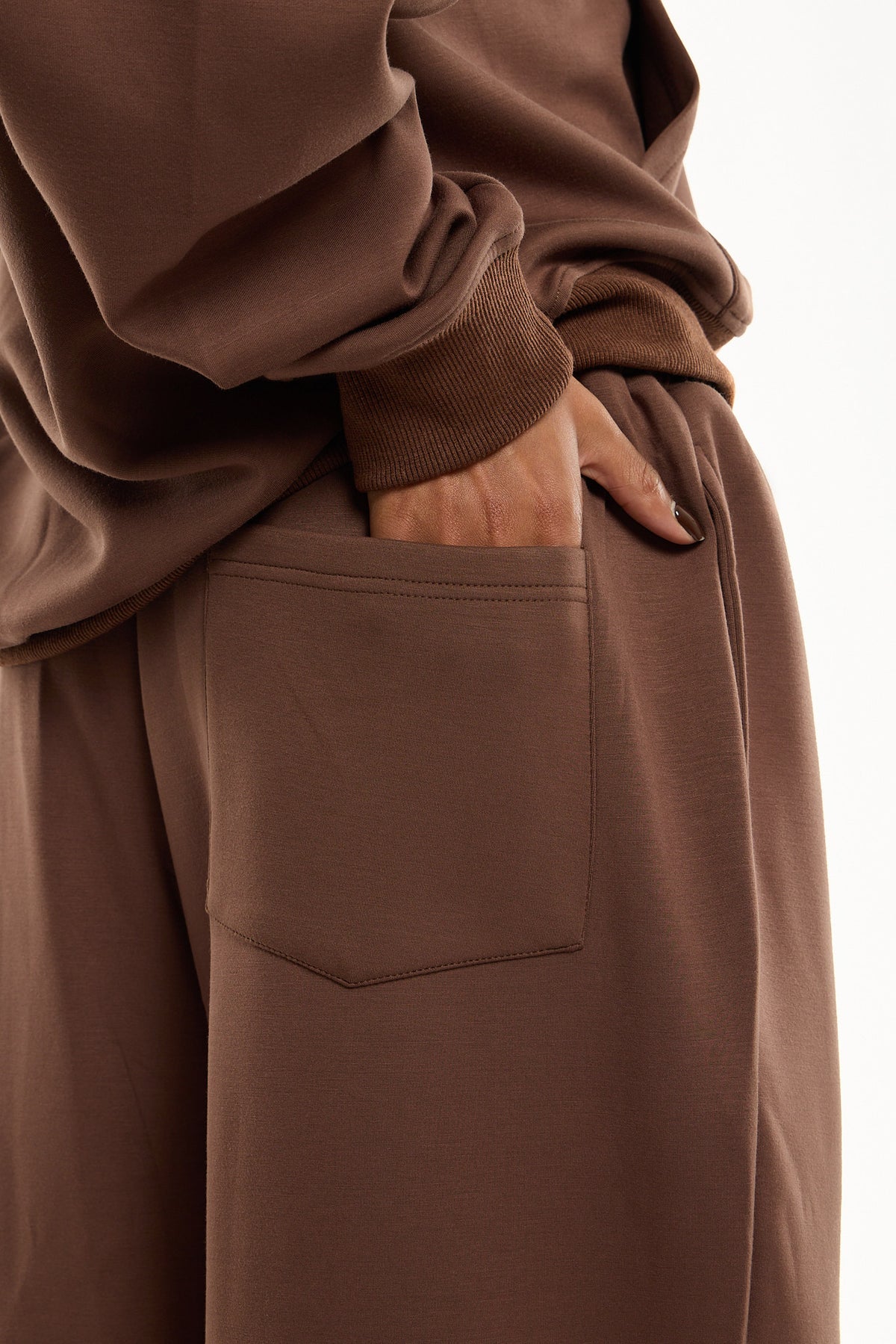Wide Leg Sweatpant - Mocha Brown