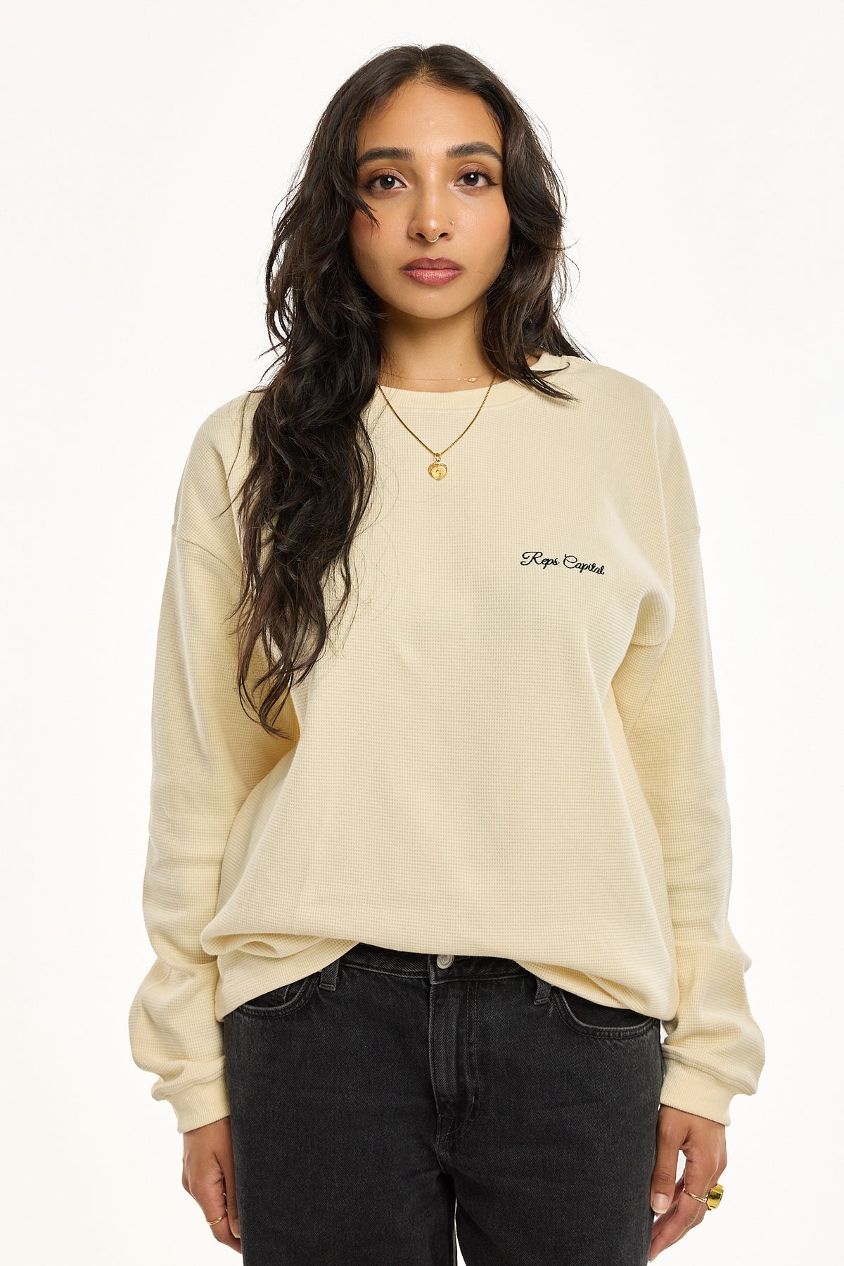 Long Sleeve Waffle Knit Shirt