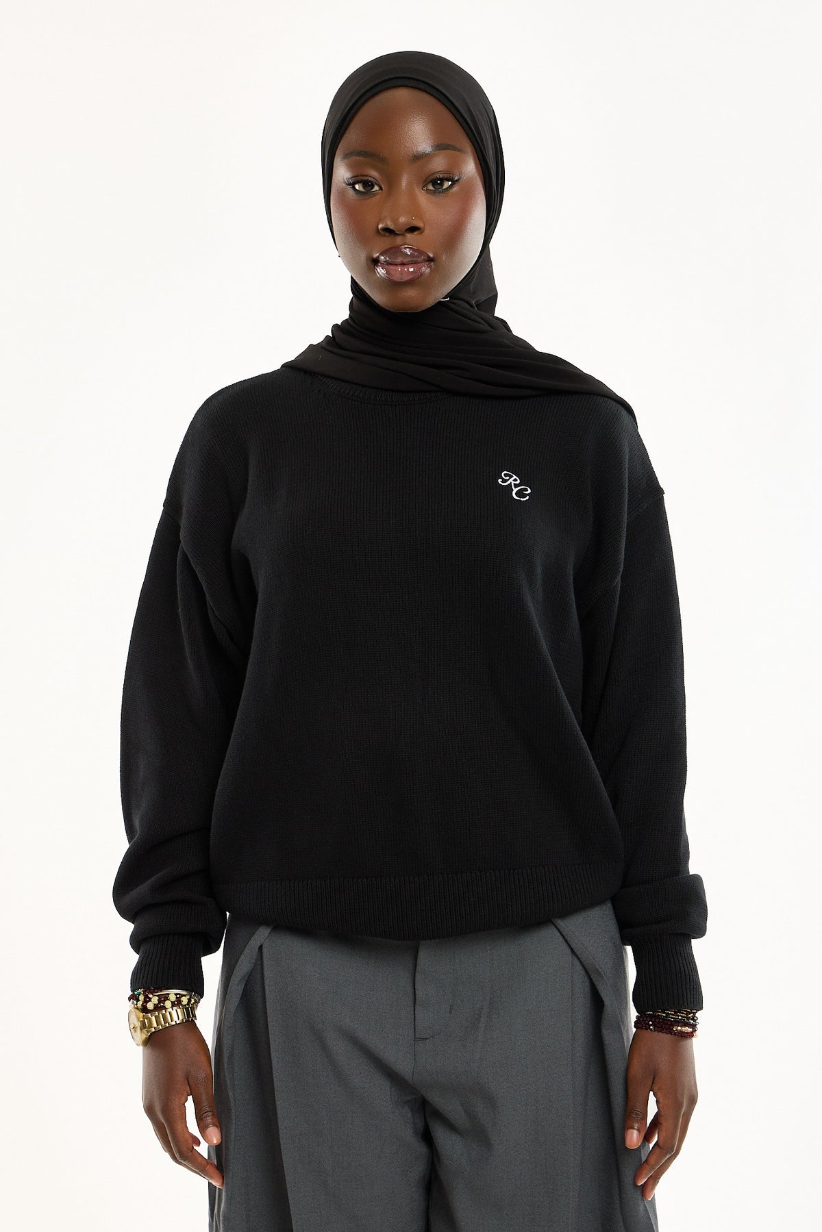 Signature RC Crewneck Sweater - Black