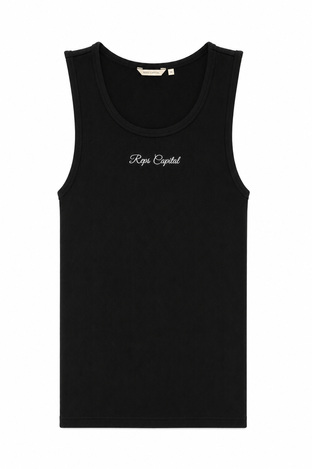 Embroidered Logo Tank Top - Black