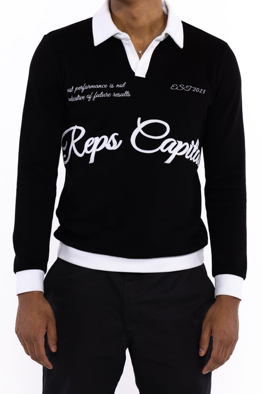 Long Sleeve Polo (Black)