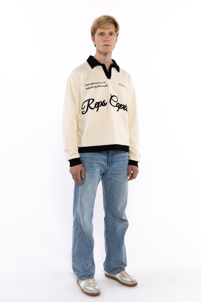 Long Sleeve Polo (Cream)