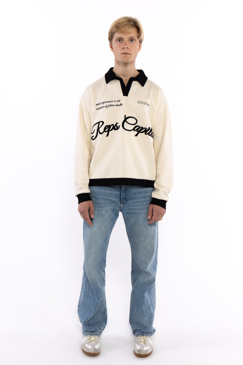 Long Sleeve Polo (Cream)