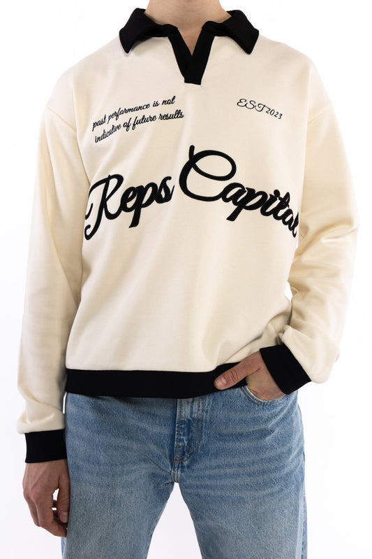 Long Sleeve Polo (Cream)