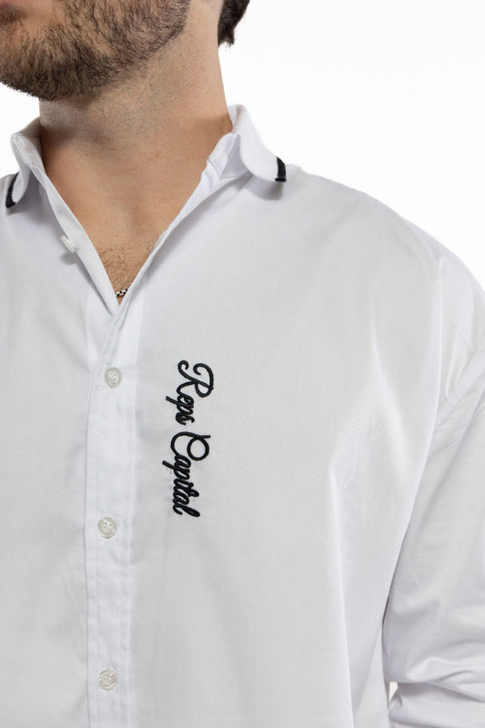 Point Collar Dress Shirt - Black