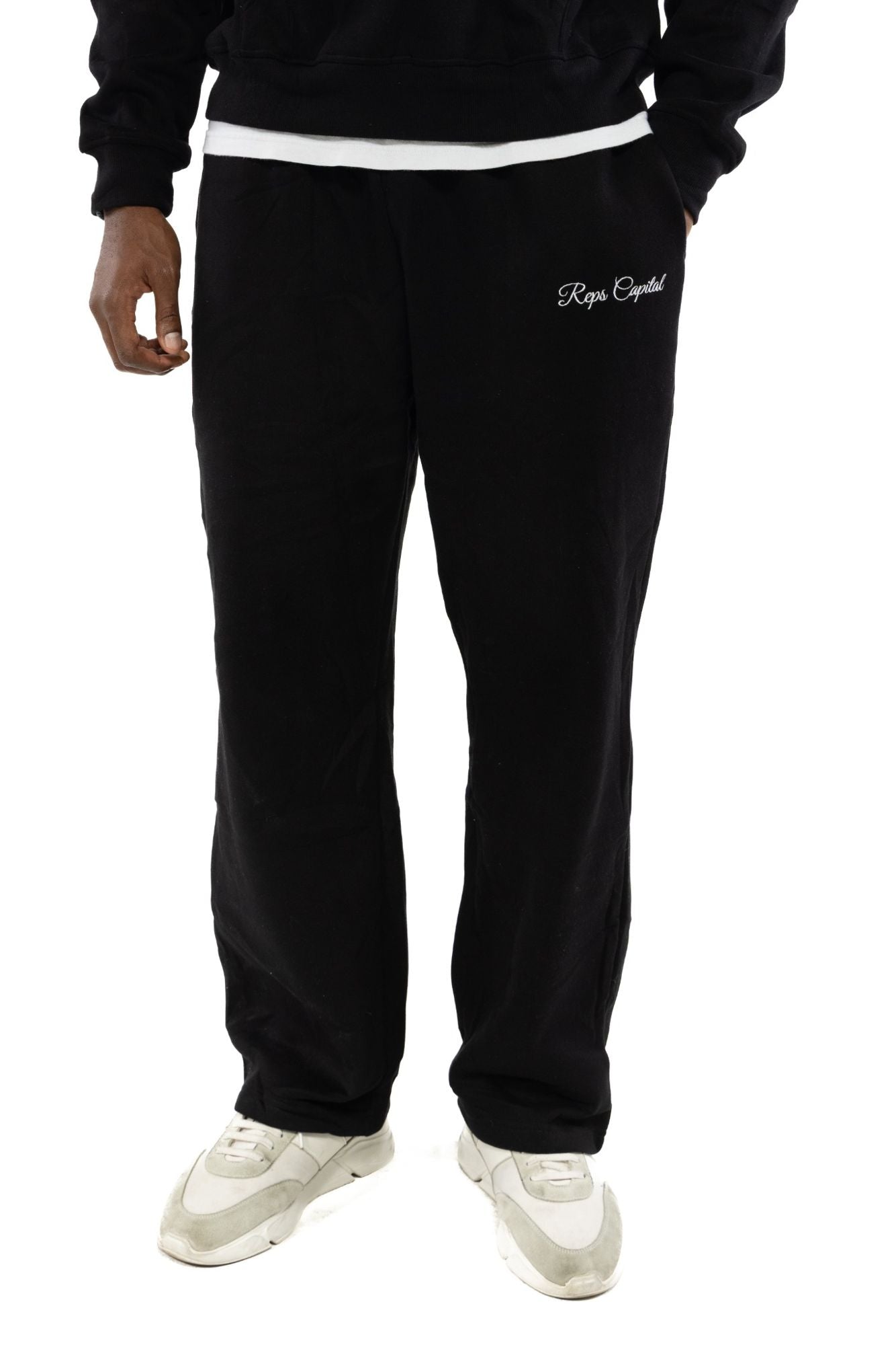 Straight Leg Sweatpants - Black