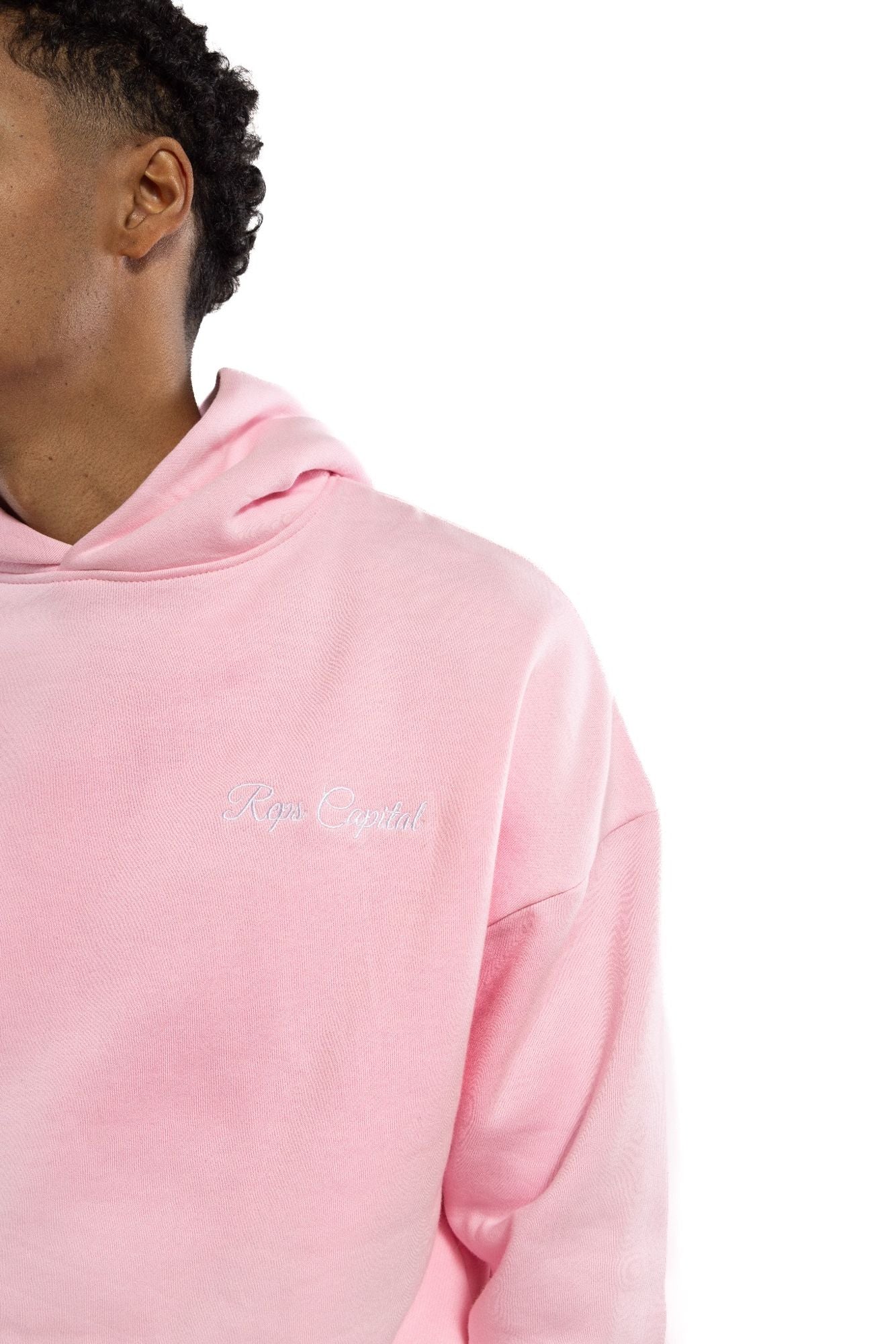 Signature Logo Embroidered Hoodie - Baby Pink