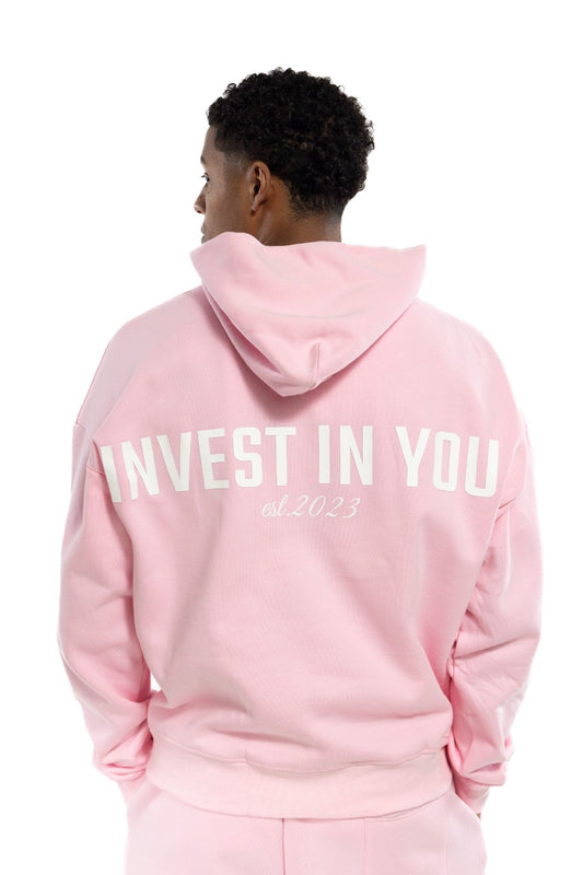 Signature Logo Embroidered Hoodie - Baby Pink