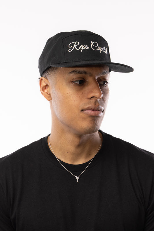 Script Camper Hat - Black