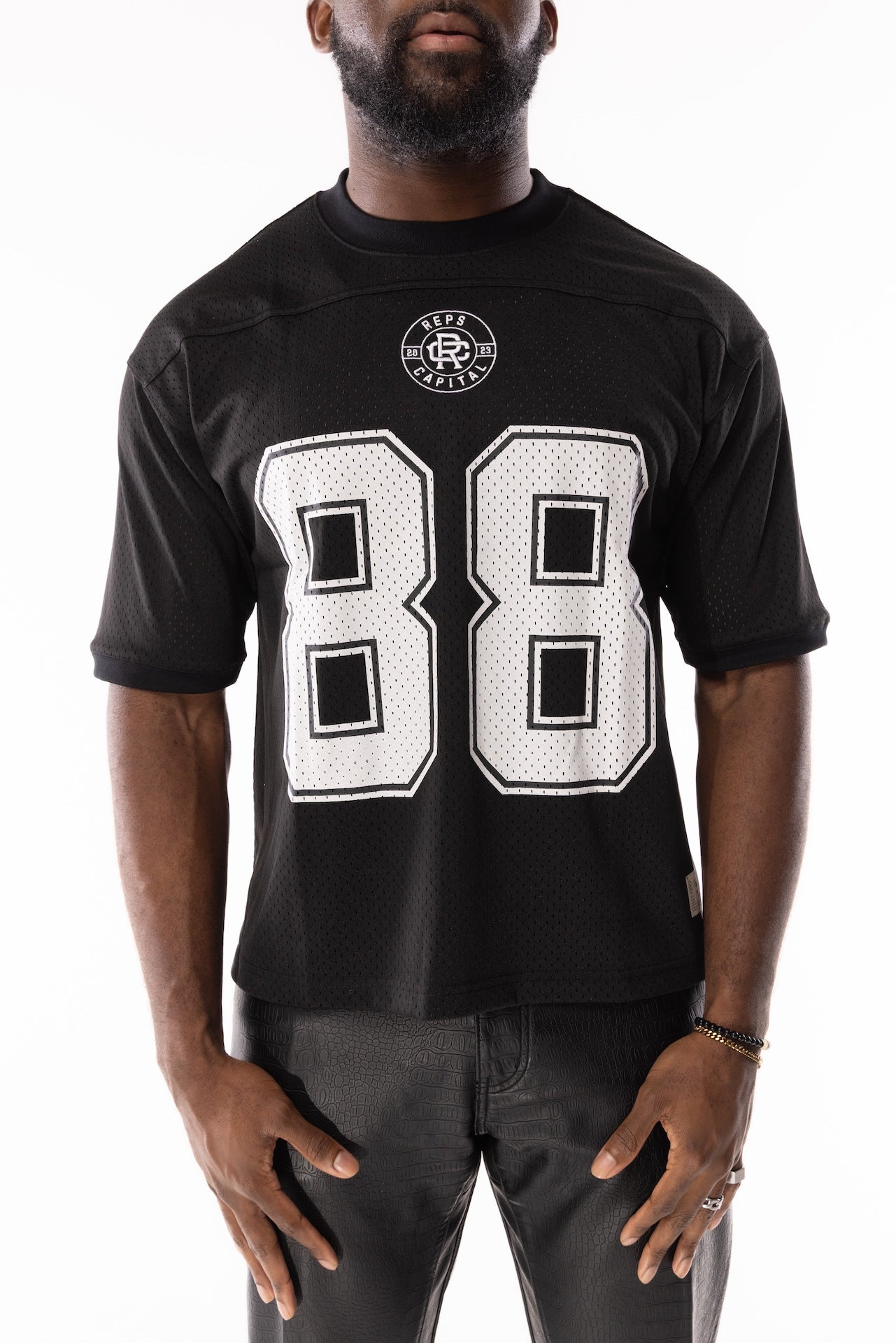Mesh Football Jersey - Black