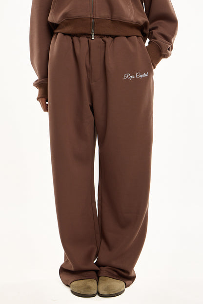 Wide Leg Sweatpant - Mocha Brown