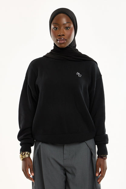 Signature RC Crewneck Sweater - Black