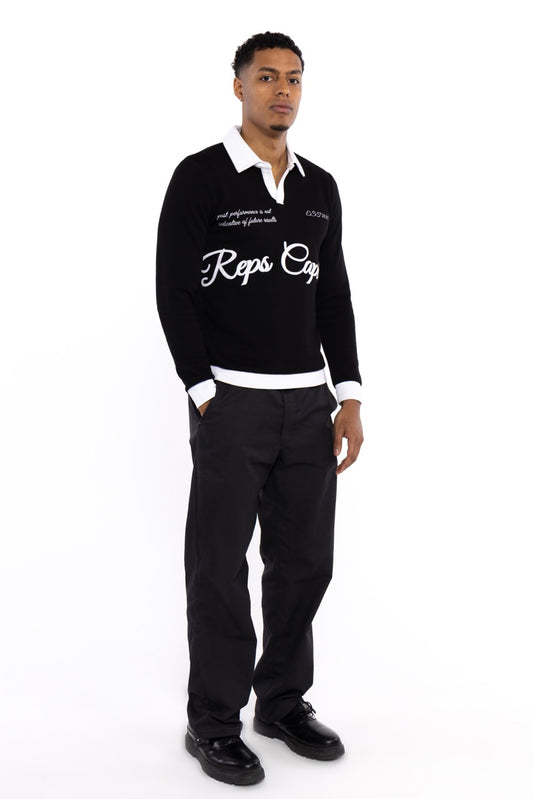 Long Sleeve Polo (Black)