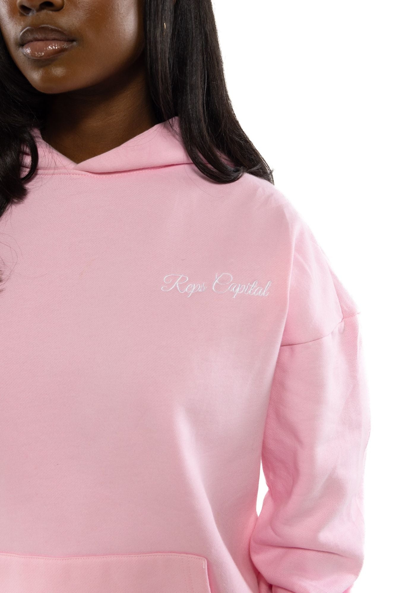 Signature Logo Embroidered Hoodie - Baby Pink