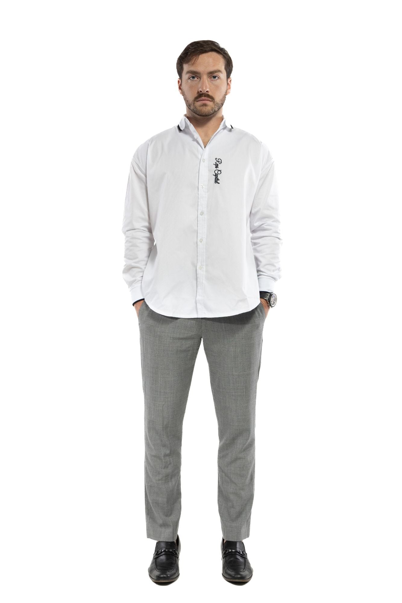 Point Collar Dress Shirt - Black