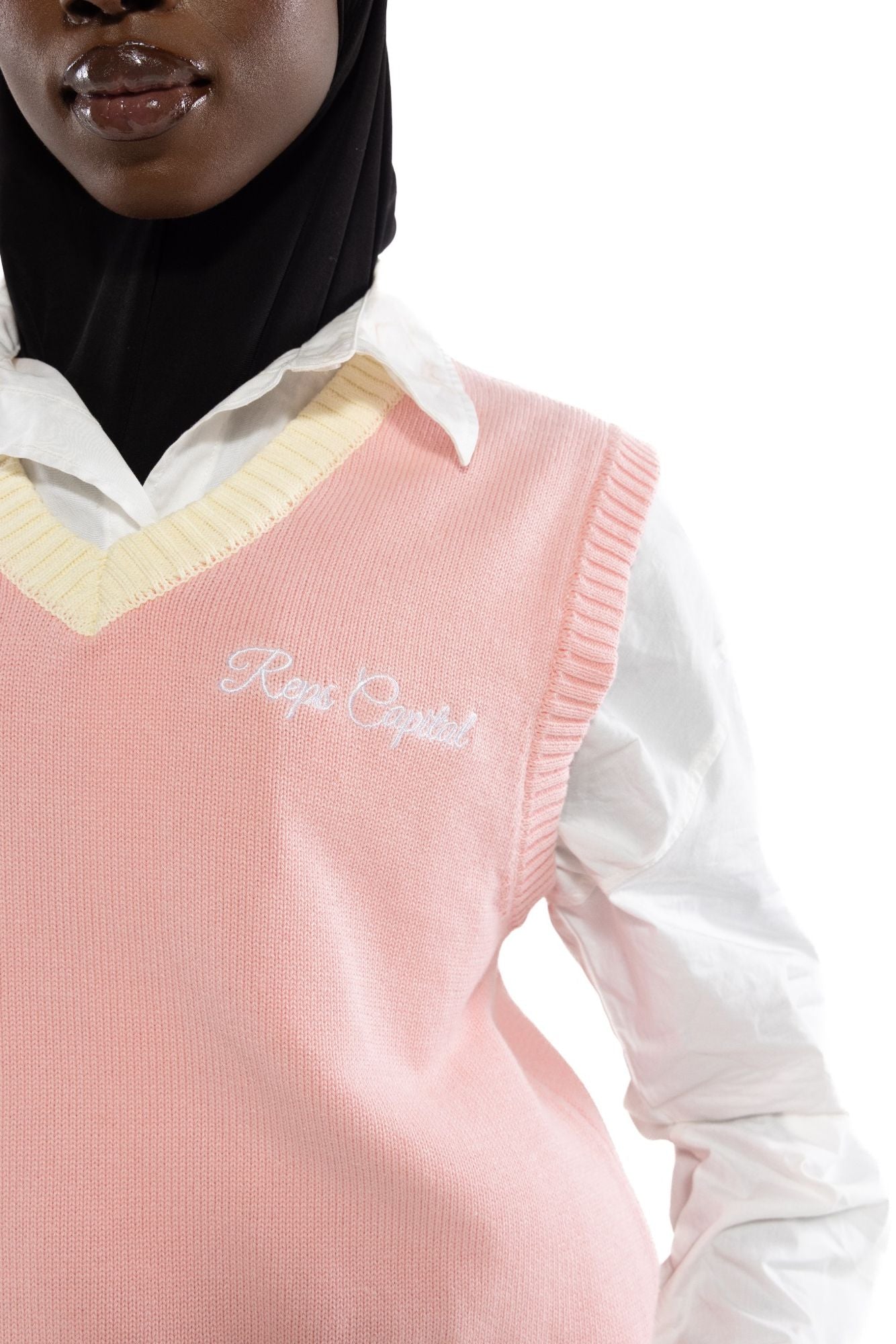 Knit Sweater Vest - Pink