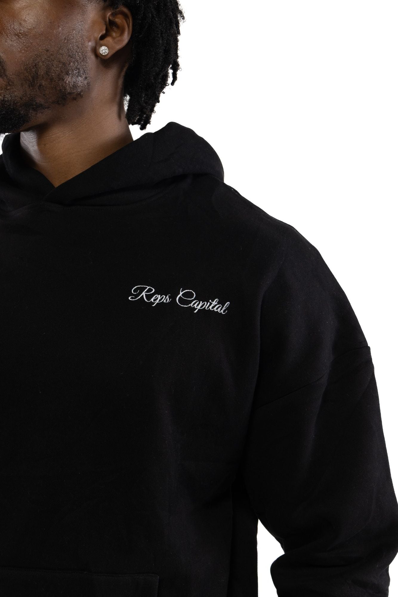 Signature Logo Embroidered Hoodie - Black