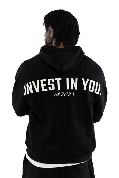 Signature Logo Embroidered Hoodie - Black