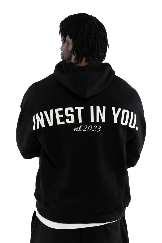 Signature Logo Embroidered Hoodie - Black