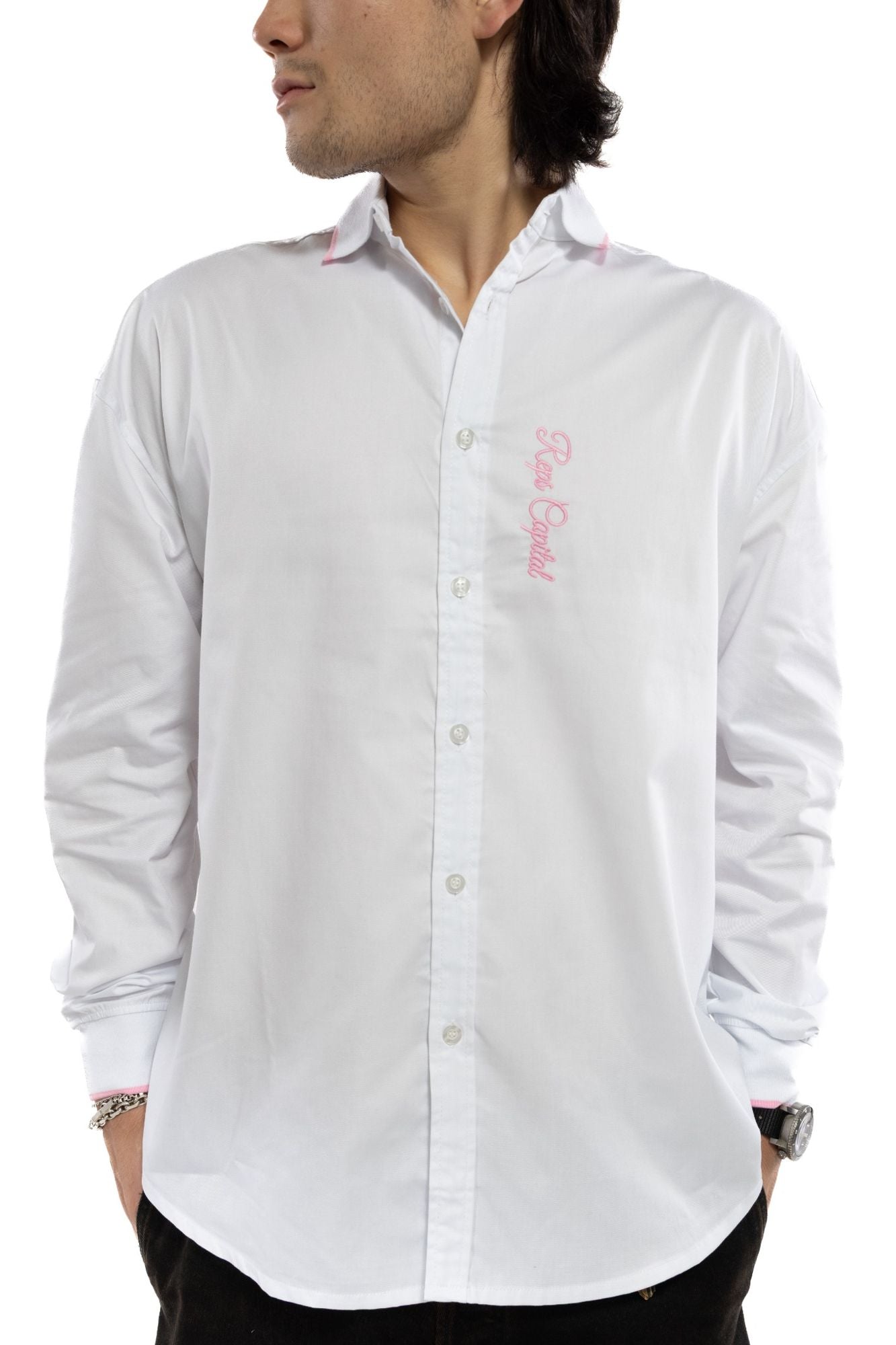 Point Collar Dress Shirt - Pink