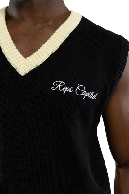 Knit Sweater Vest - Black