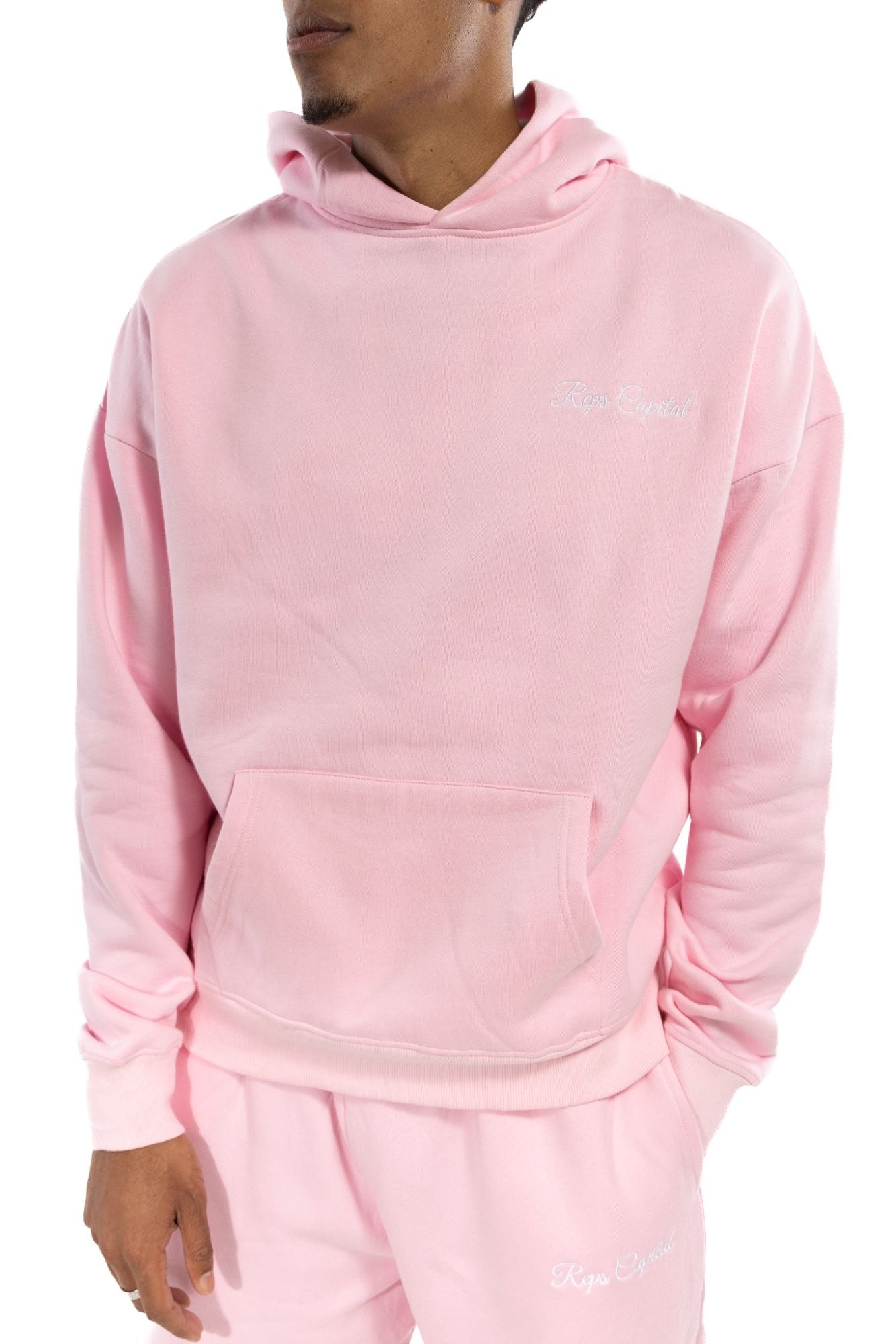 Signature Logo Embroidered Hoodie - Baby Pink