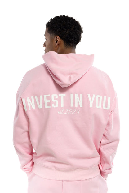 Signature Logo Embroidered Hoodie - Baby Pink