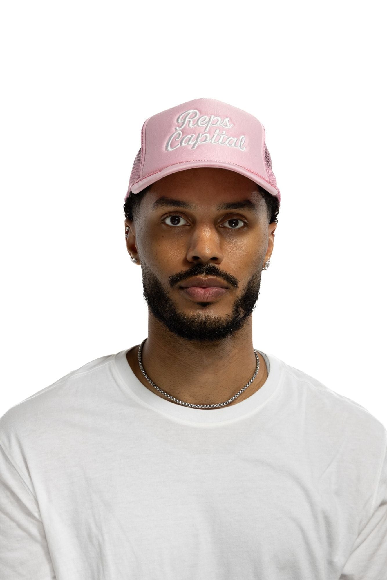 Classic Logo Trucker Hat - Baby Pink – Reps Capital Clothing