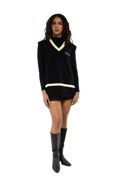 Knit Sweater Vest - Black