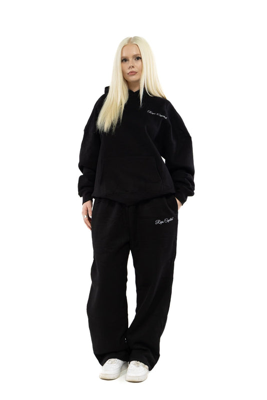 Straight Leg Sweatpants - Black