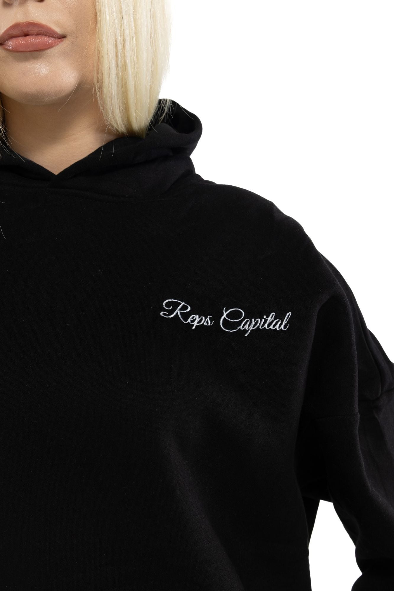 Signature Logo Embroidered Hoodie - Black